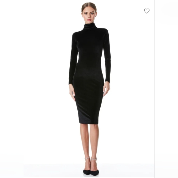 Alice + Olivia DELORA VELVET TASSEL BACK MIDI DRESS SIZE 4 - Picture 12 of 13